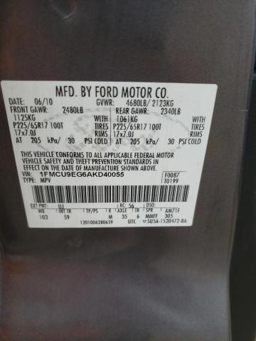 Photo 9 VIN: 1FMCU9EG6AKD40055 - FORD ESCAPE LIM 