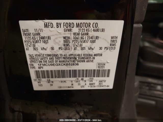 Photo 8 VIN: 1FMCU9EG6BKA75364 - FORD ESCAPE 