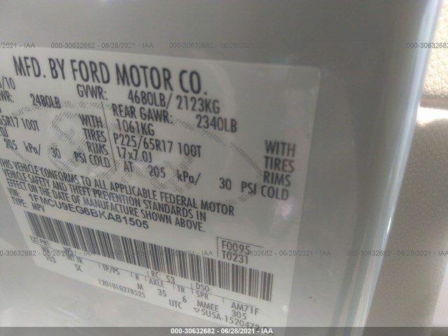 Photo 8 VIN: 1FMCU9EG6BKA81505 - FORD ESCAPE 