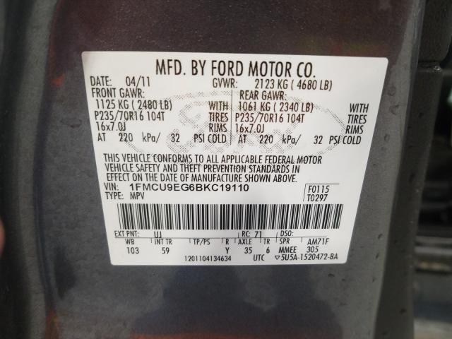 Photo 9 VIN: 1FMCU9EG6BKC19110 - FORD ESCAPE LIM 