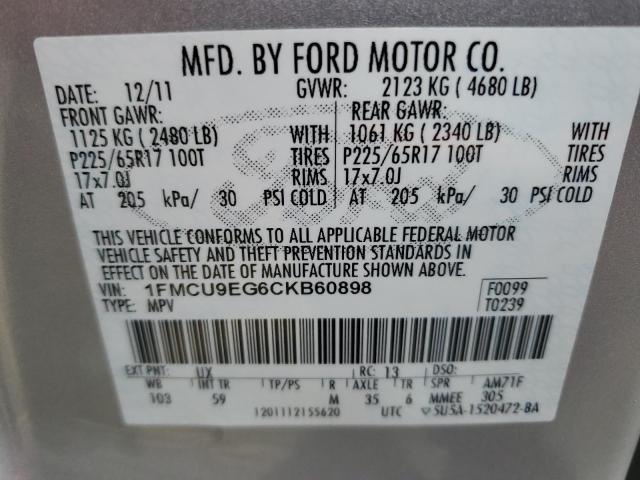 Photo 12 VIN: 1FMCU9EG6CKB60898 - FORD ESCAPE 