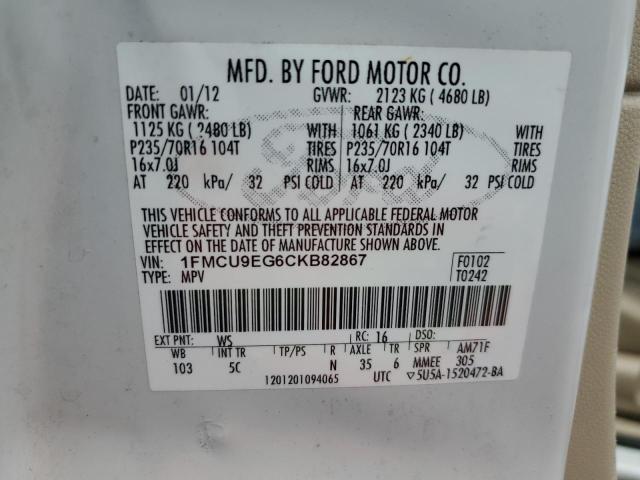 Photo 12 VIN: 1FMCU9EG6CKB82867 - FORD ESCAPE 