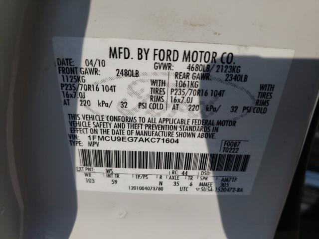 Photo 9 VIN: 1FMCU9EG7AKC71604 - FORD ESCAPE LIM 