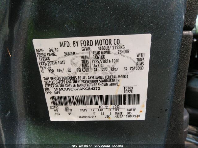 Photo 8 VIN: 1FMCU9EG7AKC84272 - FORD ESCAPE 