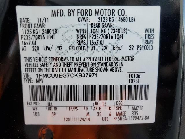 Photo 12 VIN: 1FMCU9EG7CKB37971 - FORD ESCAPE LIM 