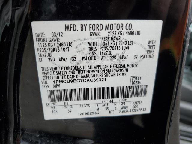 Photo 11 VIN: 1FMCU9EG7CKC39321 - FORD ESCAPE 