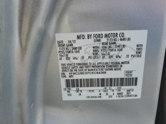 Photo 12 VIN: 1FMCU9EG7CKC84369 - FORD ESCAPE LIM 