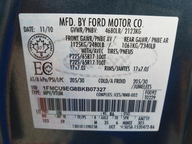 Photo 9 VIN: 1FMCU9EG8BKB07327 - FORD ESCAPE LIM 