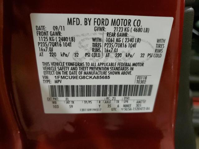 Photo 12 VIN: 1FMCU9EG8CKA85685 - FORD ESCAPE LIM 