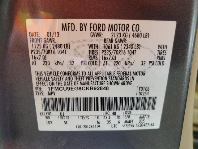 Photo 13 VIN: 1FMCU9EG8CKB92848 - FORD ESCAPE LIM 