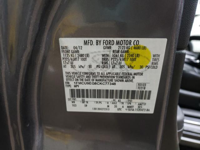 Photo 9 VIN: 1FMCU9EG8CKC77348 - FORD ESCAPE LIM 