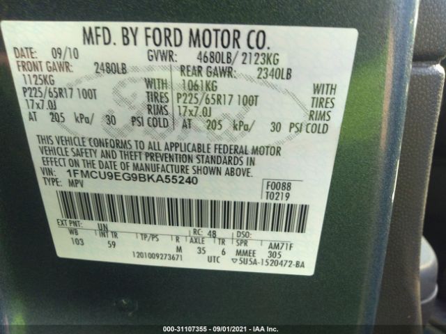 Photo 8 VIN: 1FMCU9EG9BKA55240 - FORD ESCAPE 