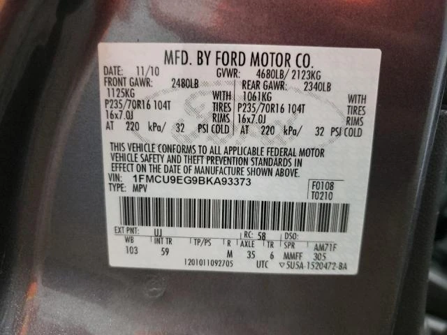 Photo 12 VIN: 1FMCU9EG9BKA93373 - FORD ESCAPE LIM 