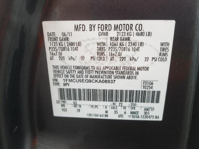 Photo 9 VIN: 1FMCU9EG9CKA08937 - FORD ESCAPE LIM 