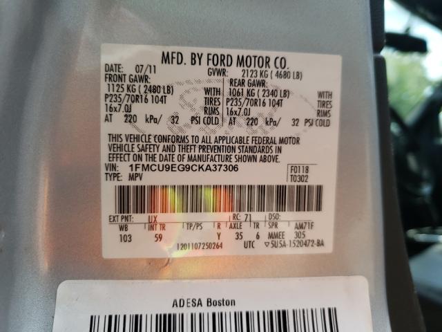 Photo 9 VIN: 1FMCU9EG9CKA37306 - FORD ESCAPE LIM 