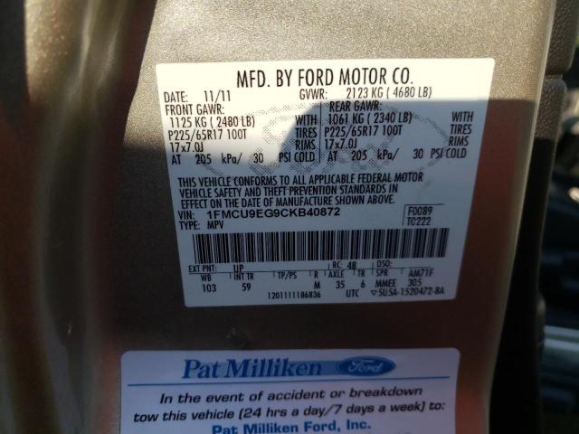 Photo 9 VIN: 1FMCU9EG9CKB40872 - FORD ESCAPE LIM 