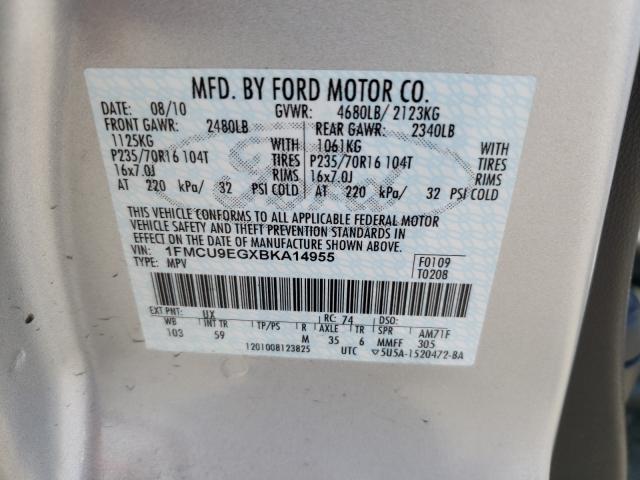 Photo 9 VIN: 1FMCU9EGXBKA14955 - FORD ESCAPE LIM 