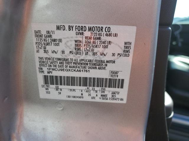 Photo 12 VIN: 1FMCU9EGXCKA61761 - FORD ESCAPE 