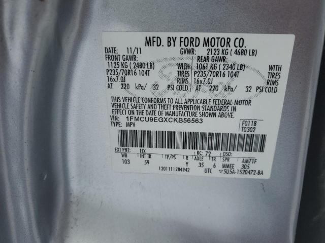 Photo 11 VIN: 1FMCU9EGXCKB56563 - FORD ESCAPE 