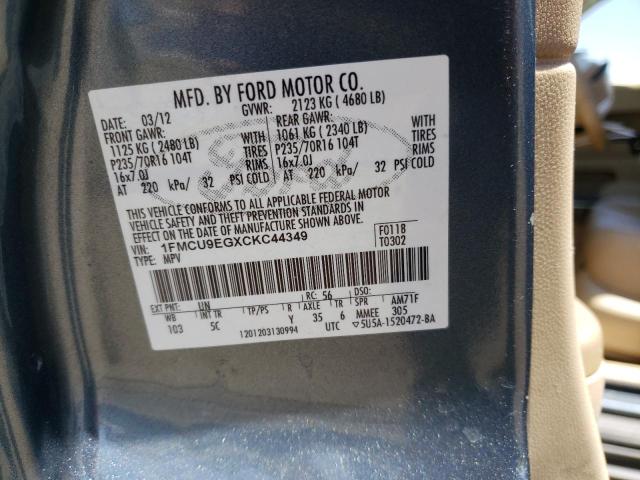 Photo 12 VIN: 1FMCU9EGXCKC44349 - FORD ESCAPE LIM 