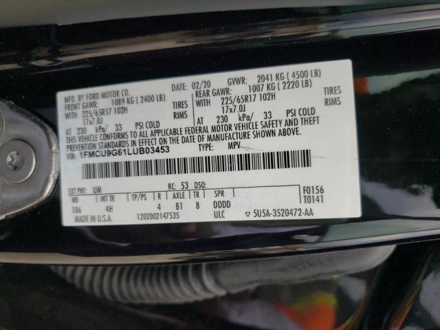 Photo 9 VIN: 1FMCU9G61LUB03453 - FORD ESCAPE SE 