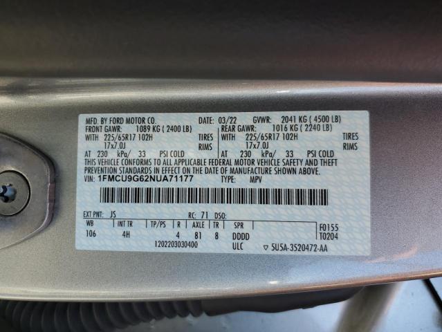 Photo 12 VIN: 1FMCU9G62NUA71177 - FORD ESCAPE 