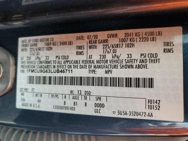 Photo 13 VIN: 1FMCU9G63LUB46711 - FORD ESCAPE SE 