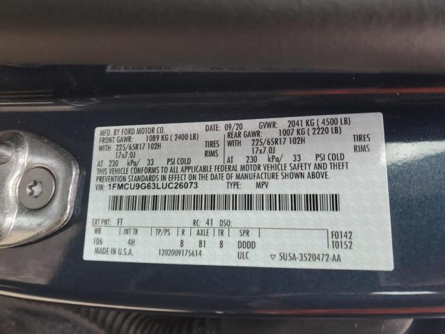 Photo 11 VIN: 1FMCU9G63LUC26073 - FORD ESCAPE SE 