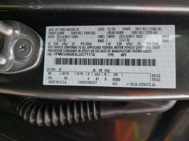 Photo 9 VIN: 1FMCU9G63LUC71112 - FORD ESCAPE SE 