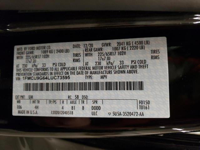 Photo 11 VIN: 1FMCU9G64LUC73595 - FORD ESCAPE 