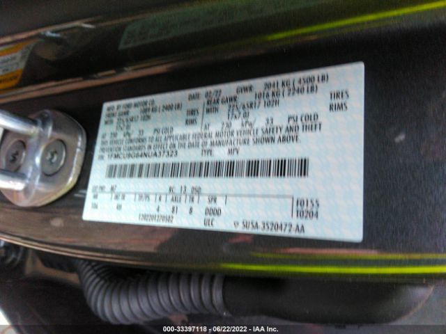 Photo 8 VIN: 1FMCU9G64NUA37323 - FORD ESCAPE 