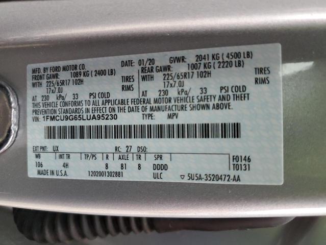 Photo 9 VIN: 1FMCU9G65LUA95230 - FORD ESCAPE SE 