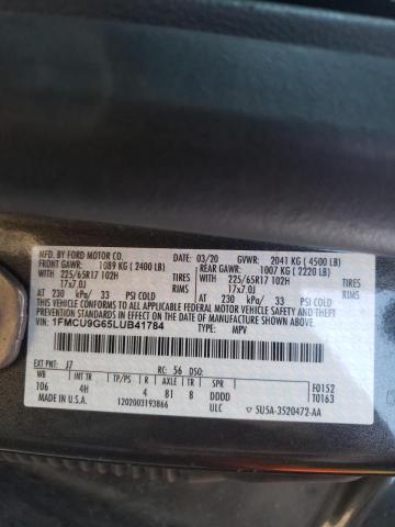 Photo 9 VIN: 1FMCU9G65LUB41784 - FORD ESCAPE SE 