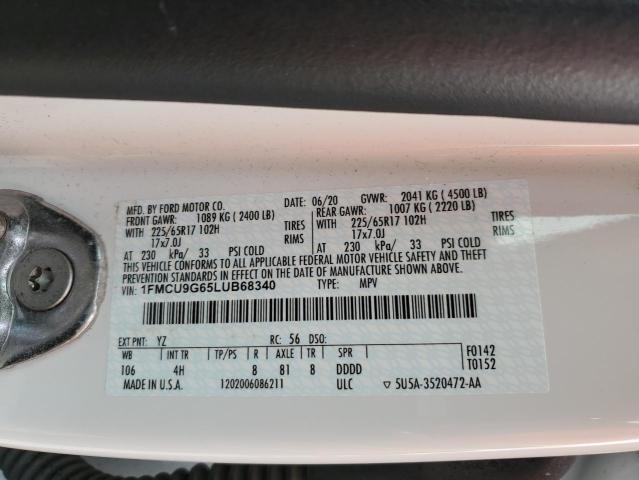 Photo 12 VIN: 1FMCU9G65LUB68340 - FORD ESCAPE SE 