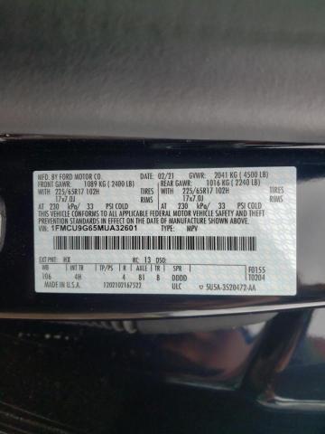 Photo 9 VIN: 1FMCU9G65MUA32601 - FORD ESCAPE SE 