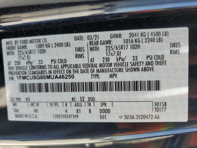 Photo 12 VIN: 1FMCU9G66MUA46250 - FORD ESCAPE 