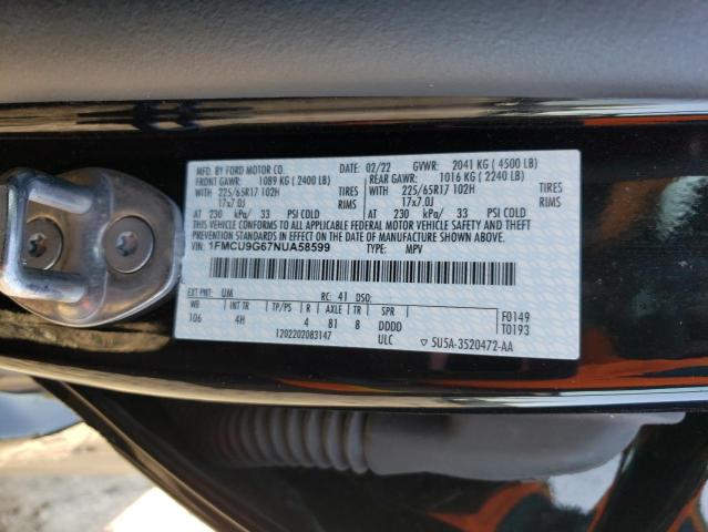 Photo 11 VIN: 1FMCU9G67NUA58599 - FORD ESCAPE SE 