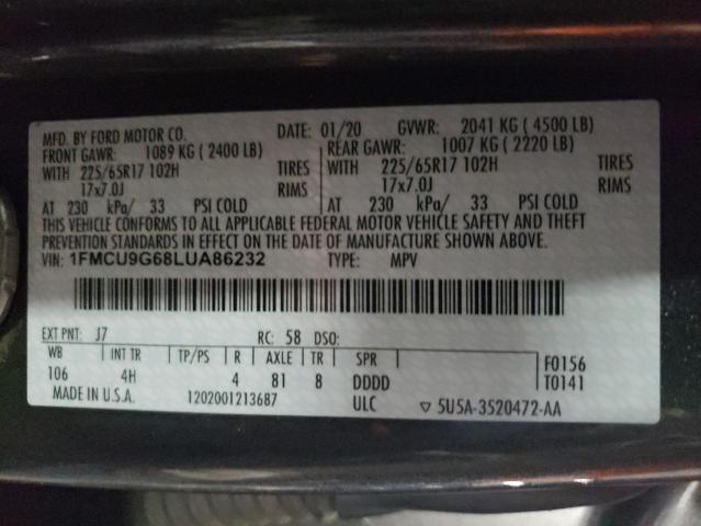 Photo 12 VIN: 1FMCU9G68LUA86232 - FORD ESCAPE SE 