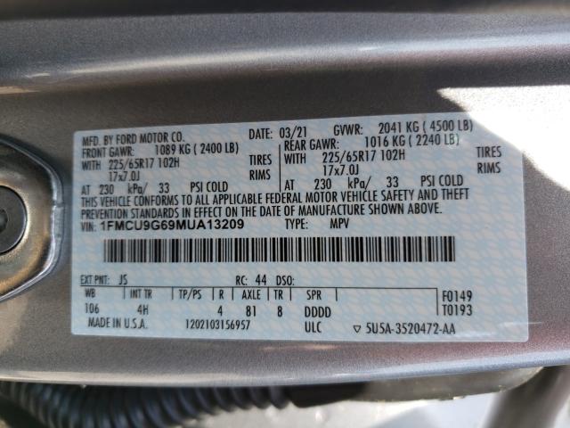 Photo 9 VIN: 1FMCU9G69MUA13209 - FORD ESCAPE SE 