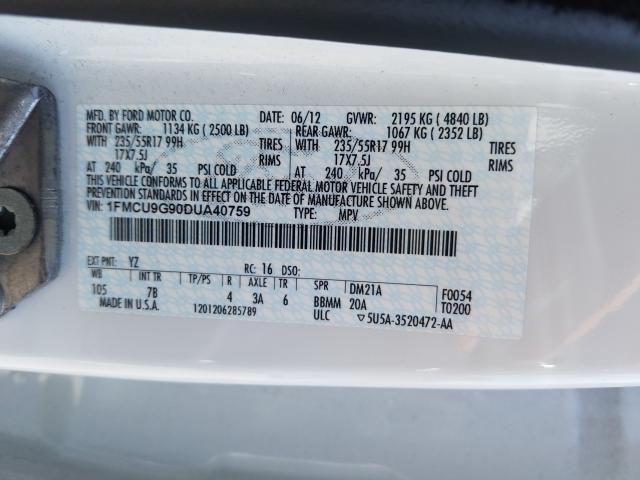 Photo 9 VIN: 1FMCU9G90DUA40759 - FORD ESCAPE SE 