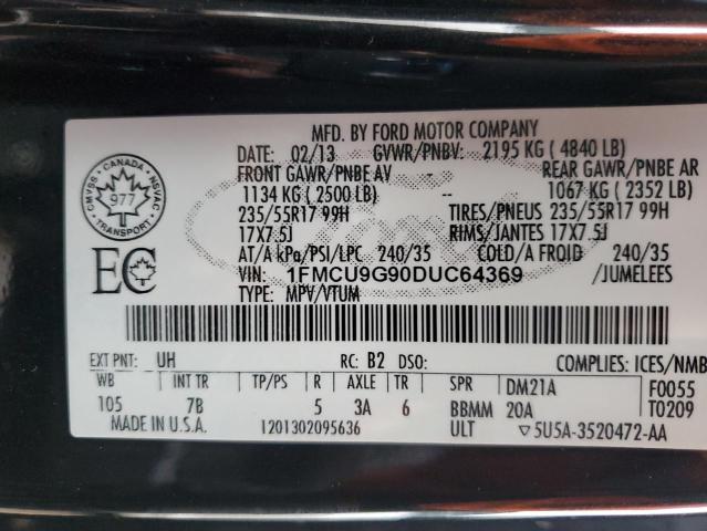 Photo 11 VIN: 1FMCU9G90DUC64369 - FORD ESCAPE SE 