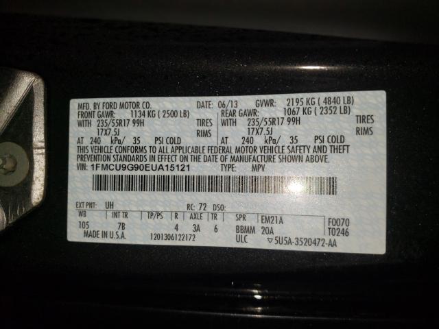 Photo 9 VIN: 1FMCU9G90EUA15121 - FORD ESCAPE SE 