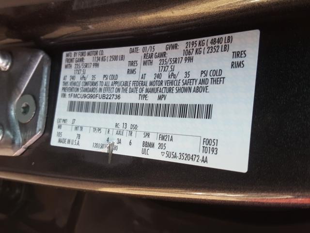 Photo 9 VIN: 1FMCU9G90FUB22736 - FORD ESCAPE 