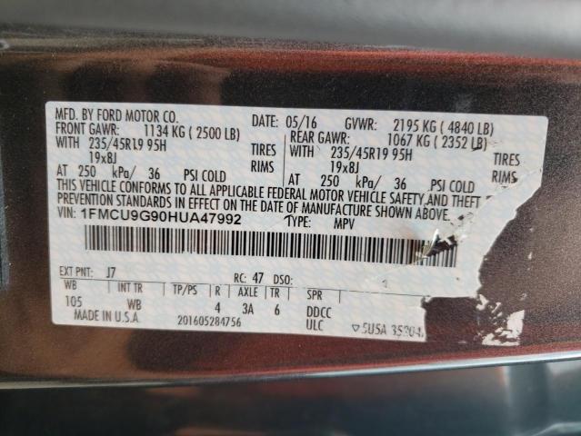 Photo 9 VIN: 1FMCU9G90HUA47992 - FORD ESCAPE SE 