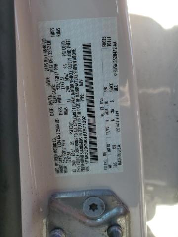 Photo 12 VIN: 1FMCU9G90HUB71292 - FORD ESCAPE SE 