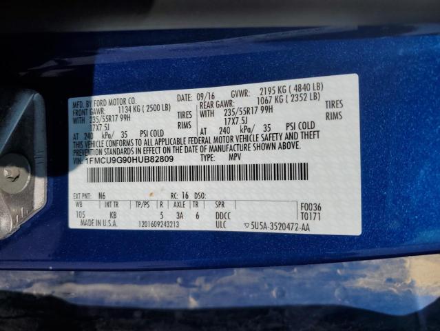 Photo 11 VIN: 1FMCU9G90HUB82809 - FORD ESCAPE SE 