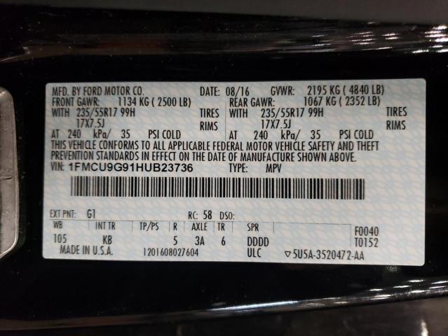 Photo 12 VIN: 1FMCU9G91HUB23736 - FORD ESCAPE SE 