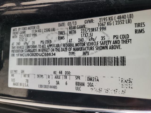 Photo 9 VIN: 1FMCU9G92DUC68634 - FORD ESCAPE SE 