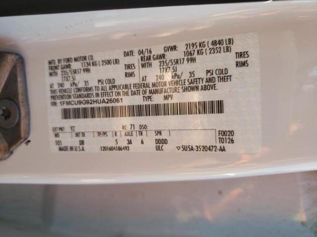 Photo 9 VIN: 1FMCU9G92HUA26061 - FORD ESCAPE SE 