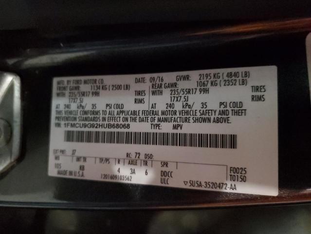 Photo 13 VIN: 1FMCU9G92HUB68068 - FORD ESCAPE SE 